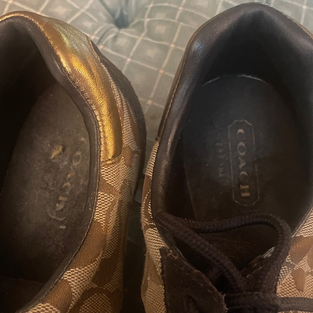 Coach Brown and Gold Women's Sneakers - Picture 8 of 12